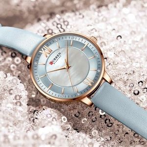 Blue and rose gold watch 35mm